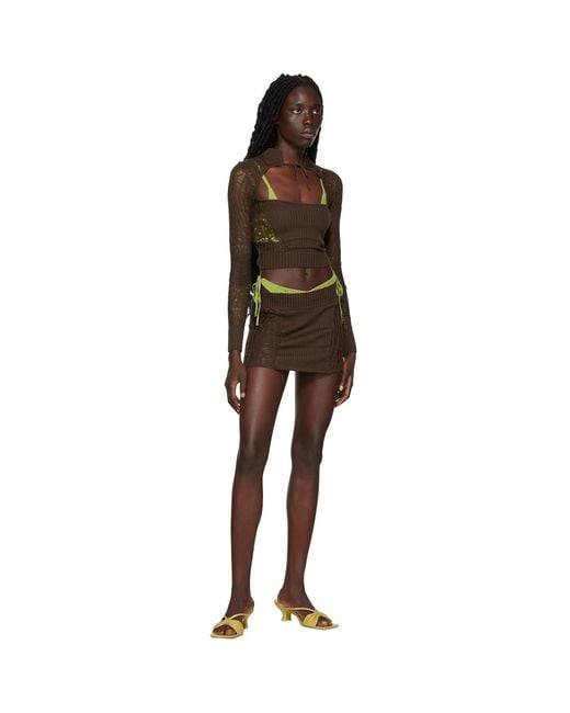 GUIZIO Brown Ssense Exclusive Miniskirt