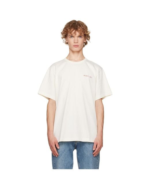 Helmut Lang White Off- Logo T-Shirt for men
