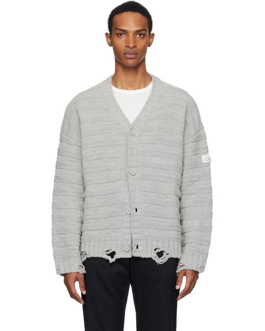 Cardigan Gris En Laine MM6 by Maison Martin Margiela pour homme en coloris Gray