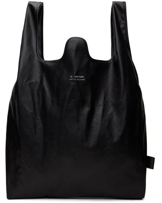 N. Hoolywood Black Faux-leather Tote for men