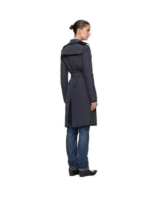 AARON ESH Black Nylon Trench Coat