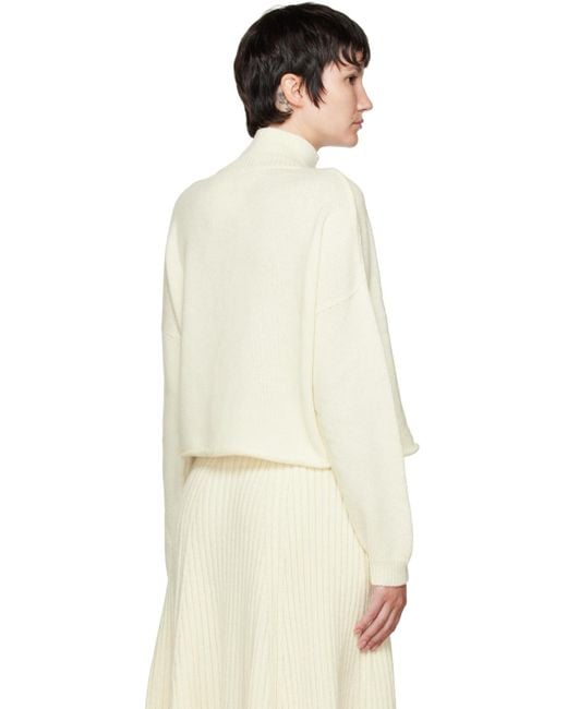Cordera Natural Off- Stand Collar Cardigan