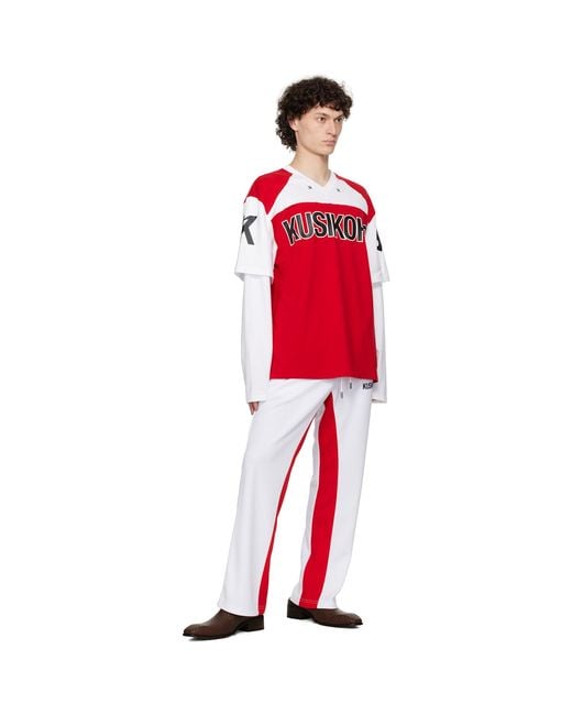 Kusikohc White Suite Track Pants for men