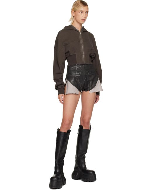 Rick Owens Black Concordians Dirt Cutoffs Denim Shorts