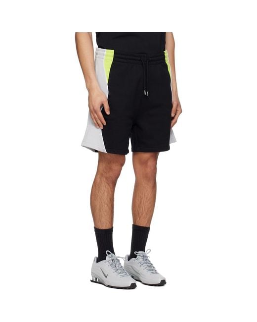 Casablanca Black Colourblock Sweat Shorts for men