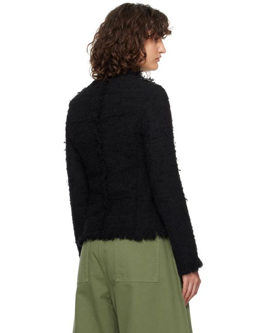 [OPEN YY] / ☆ 25SS FRAYED TWEED JACKET / BLACK OPEN YY Frayed Tweed Jacket in Black | Lyst