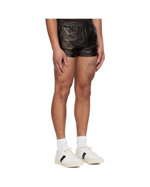 Tom Ford Black Light Nappa Leather Shorts for men