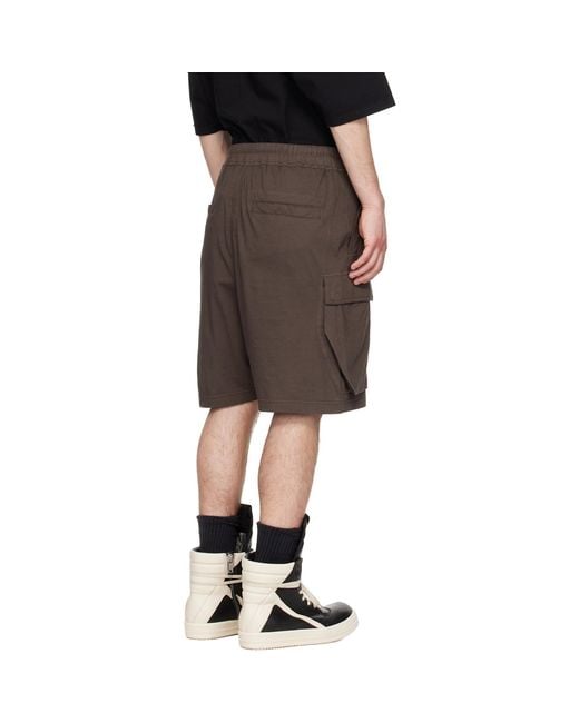 Rick Owens Black Temple Medium Jersey Cargobela Shorts for men