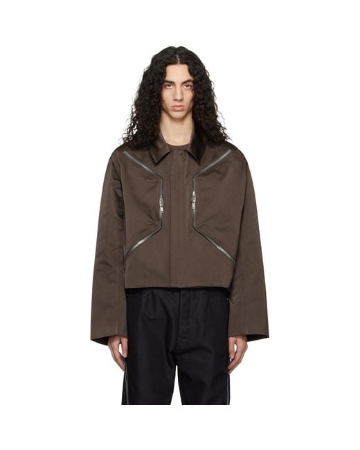 Rick Owens Brown Temple Heizer Mac Jacket for men