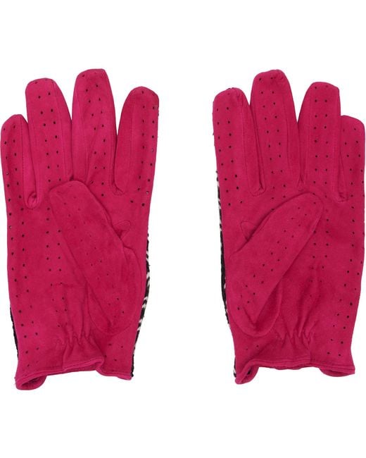 JULIE KEGELS Pink Leather Gloves