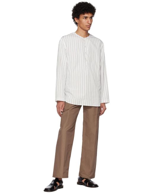 Lemaire Brown Belted Easy Trousers for men