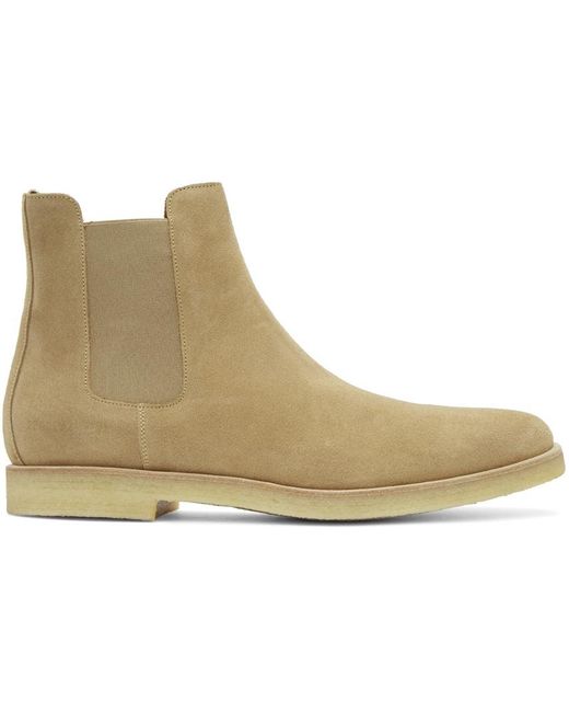 Common Projects Beige Suede Chelsea Boots in Tan (Natural) for Men - Save  18% | Lyst