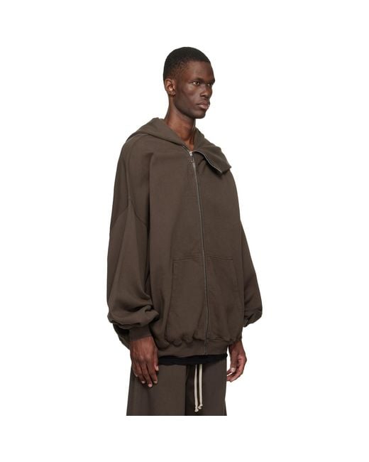 Rick Owens Brown Temple Mountain Hun Hoodie for men