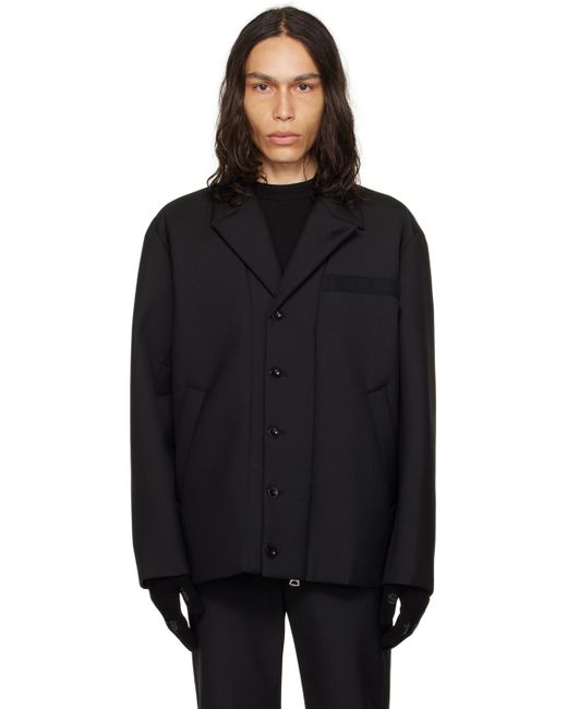 Sacai Black Suiting Bonding Jacket for men