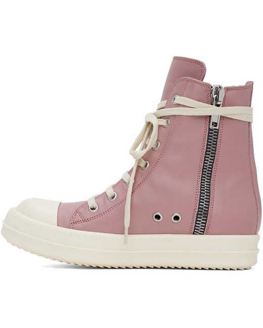 Rick Owens Pink High Sneakers for men