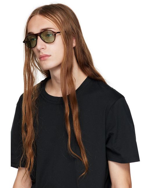 Oliver Peoples Black Tortoiseshell Emet Sunglasses for men