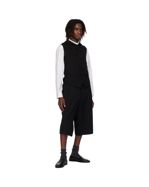 Yohji Yamamoto Black Hooded Vest for men