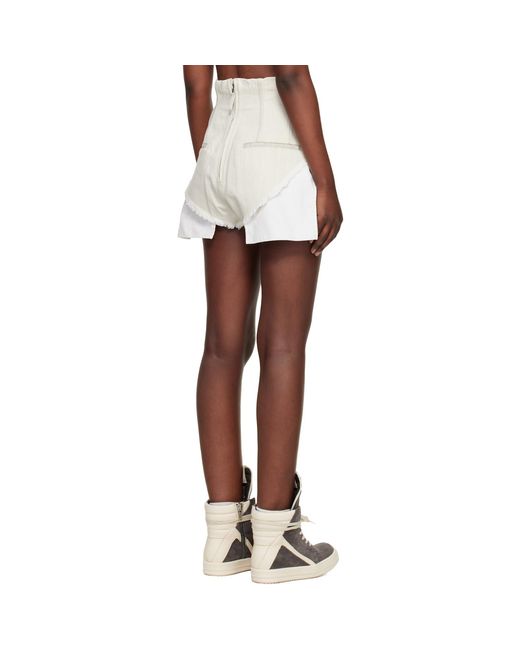 Rick Owens Black Off- Temple Dirt Cutoff Denim Shorts