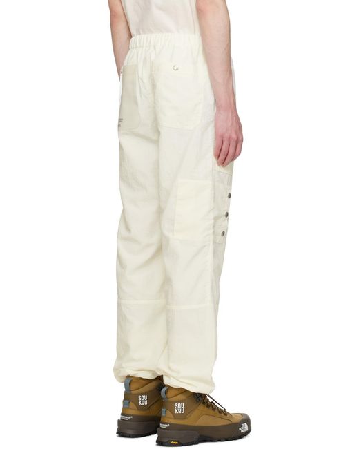 Pantalon cargo blanc cassé en taffetas froissé Undercover pour homme en coloris White