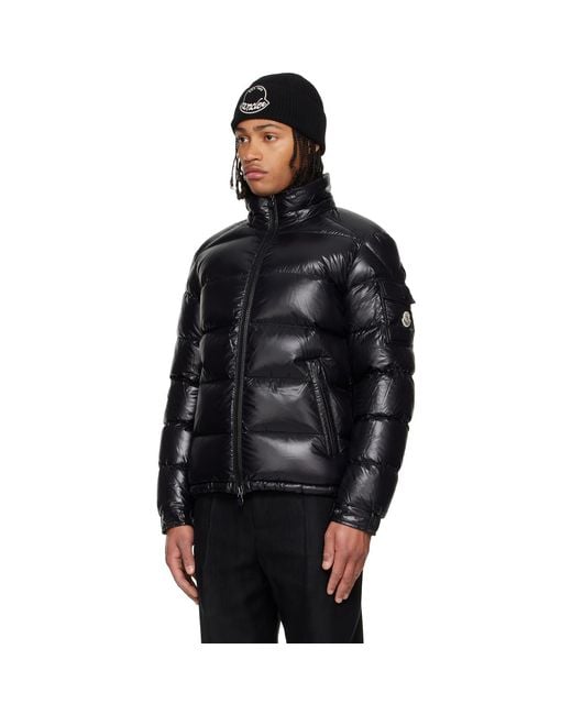 Moncler Black Maya Hooded Short Down Jacket for men