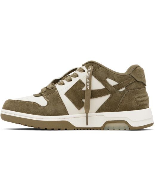 Off-White c/o Virgil Abloh Black Khaki Out Of Office Calf & Suede Sneakers for men
