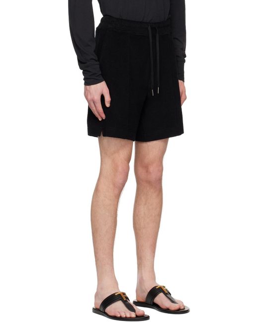Tom Ford Black Towelling Shorts for men