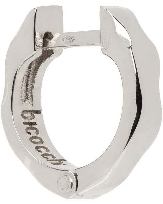Boucle d'oreille à anneau unique martelée argentée Emanuele Bicocchi pour homme en coloris Metallic