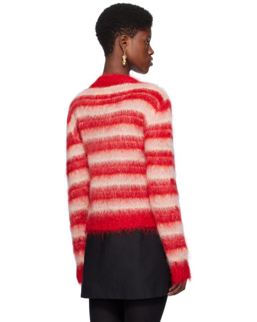 Marni Red Pink Striped Sweater