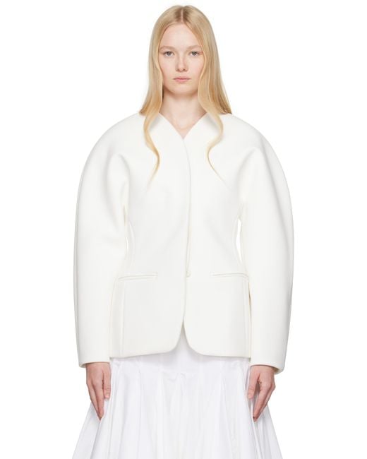 Jacquemus ホワイト La Croisière 'The Ovalo' テーラードジャケット White
