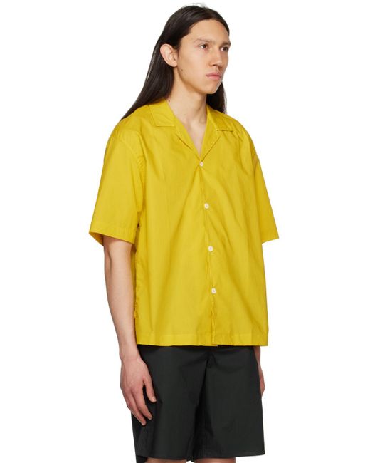 Sunnei Yellow Open Spread Collar Shirt for men