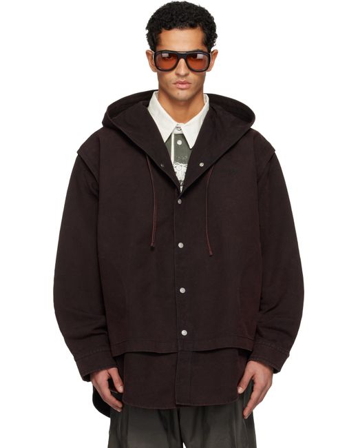 Blouson Étagé Bourgogne À Capuche Acne pour homme en coloris Black