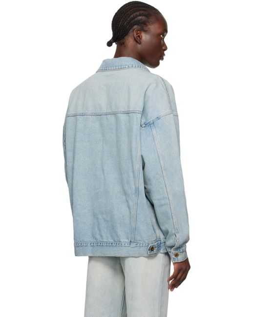 we11done Blue Oversized Denim Jacket for men