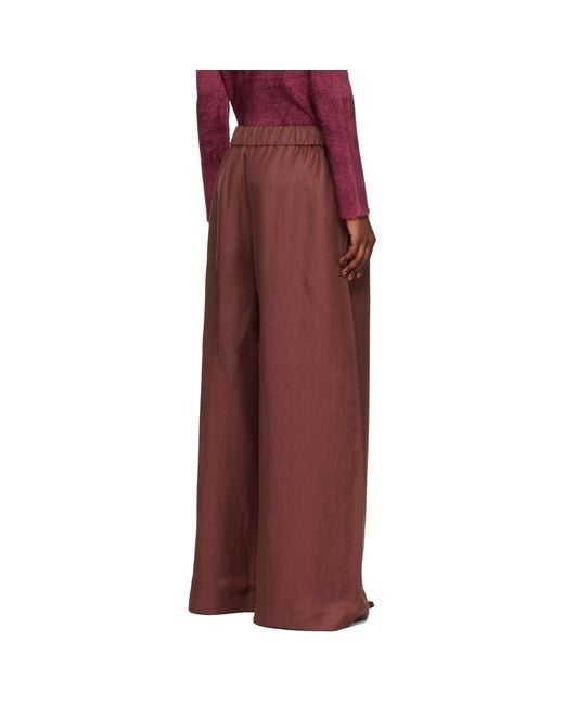 Gabriela Hearst Red Burgundy Gelos Wide-Leg Trousers