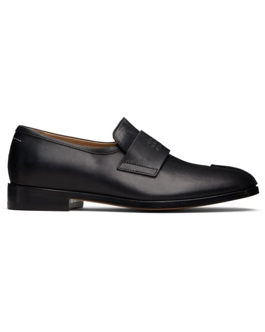 MM6 by Maison Margiela Black New Classic Stitch Loafers for men