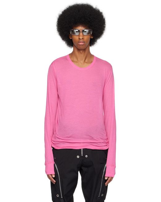 Rick Owens Pink Basic Long Sleeve T-shirt for men