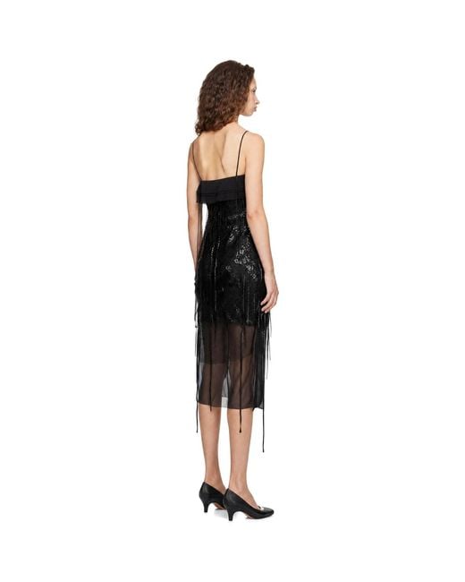 Edward Cuming Black Dripping Collage Midi Dress