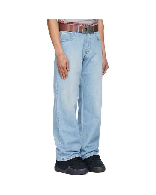 ERL Blue Woven Jeans for men