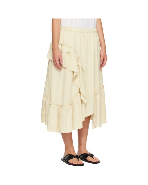 YMC Natural Draped Midi Skirt