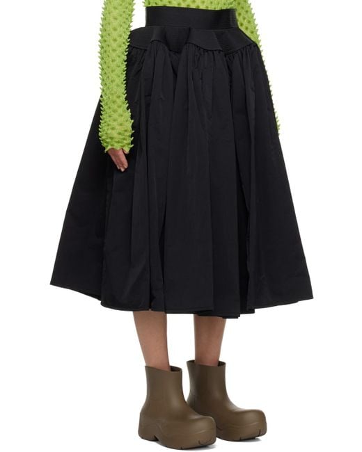 Bottega Veneta ギャザー ミディアムスカート Black