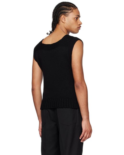Second/Layer Black Square Neck Sweater for men
