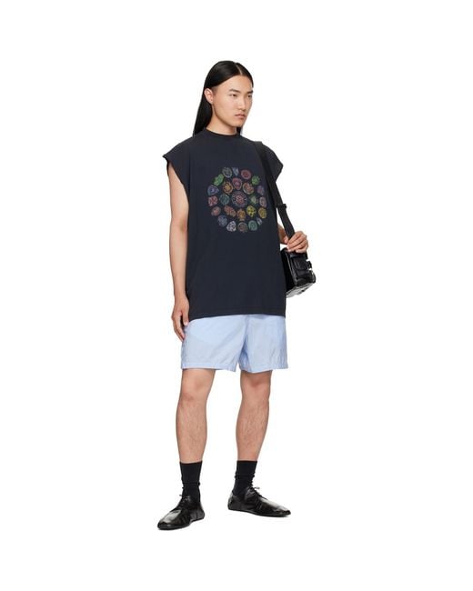 Balenciaga Blue Technical Stripes Boxer Shorts for men