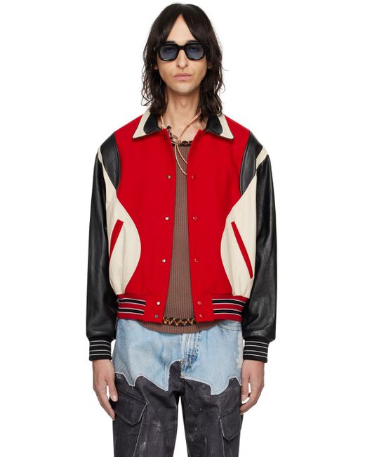ANDERSSON BELL Red Robyn Leather Jacket for men