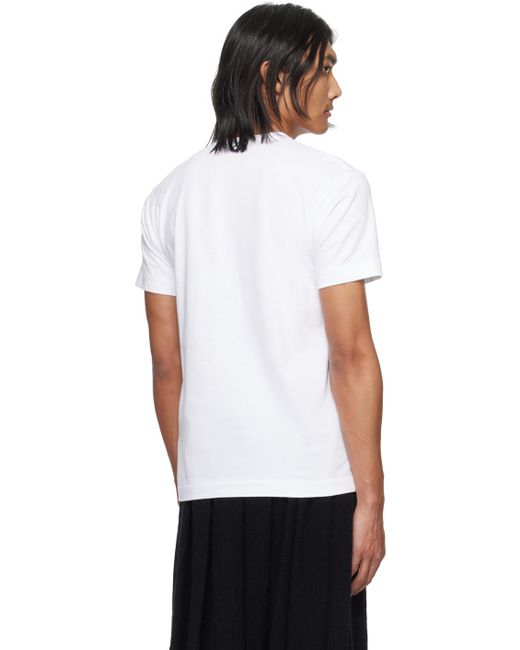 メンズ COMME DES GARÇONS PLAY Comme Des Garçons Play ホワイト ロゴプリント Tシャツ White