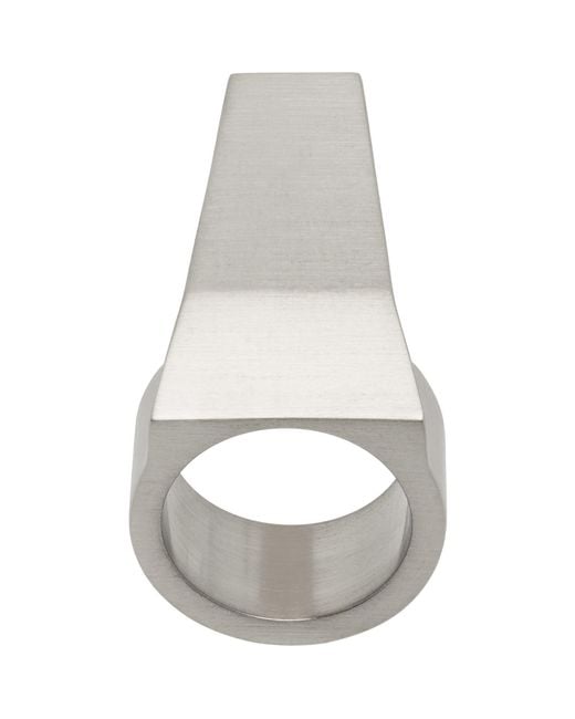Rick Owens White Trunk Ring for men