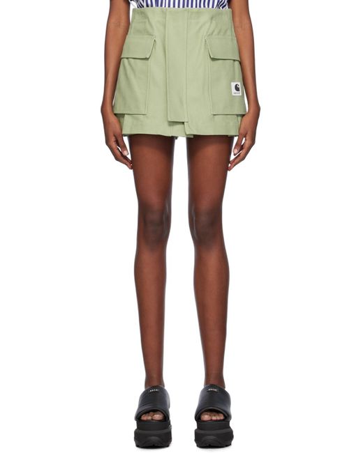 Sacai Green Carhartt Wip Edition Shorts