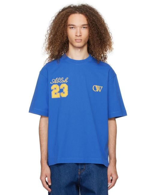 Off-White c/o Virgil Abloh Blue 'ow 23' Skate T-shirt for men