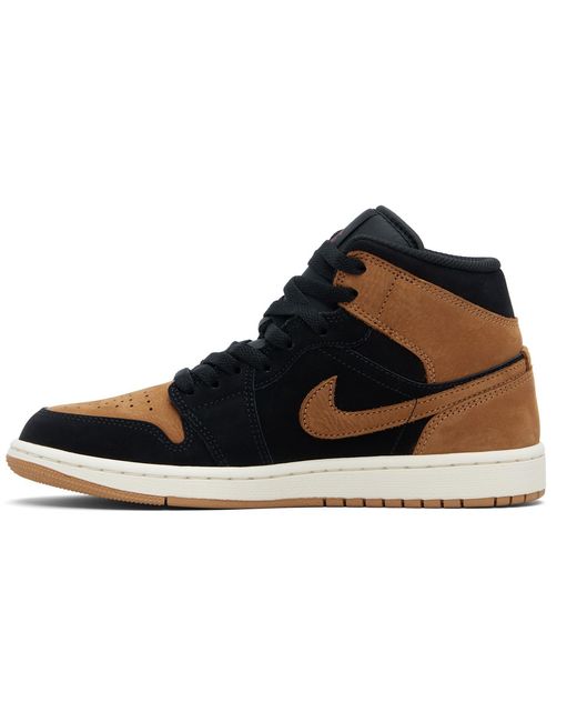 Nike Black Tan Air Jordan 1 Mid Se Sneakers for men