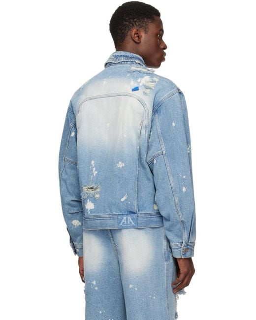 Adererror Blue Distressed Denim Jacket for men