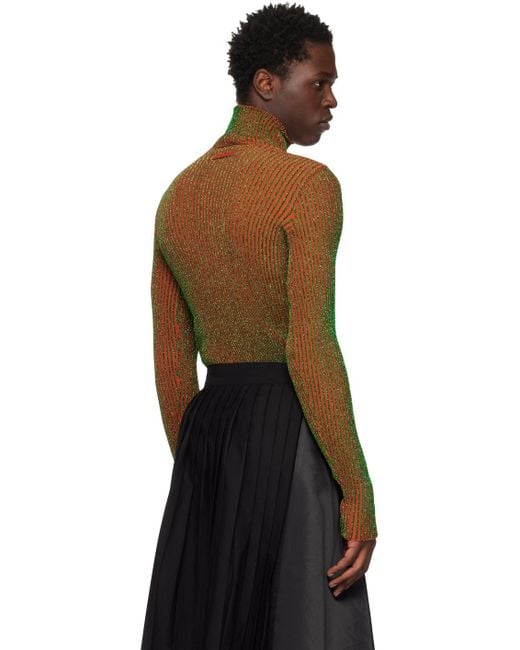 Jean Paul Gaultier Black Orange & Green 'the Cyber' Turtleneck for men