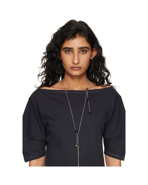 Lemaire Black Micro Drop Earrings